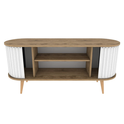 TV szekrény Stor - Oud Oak, White-VASBÚTOR