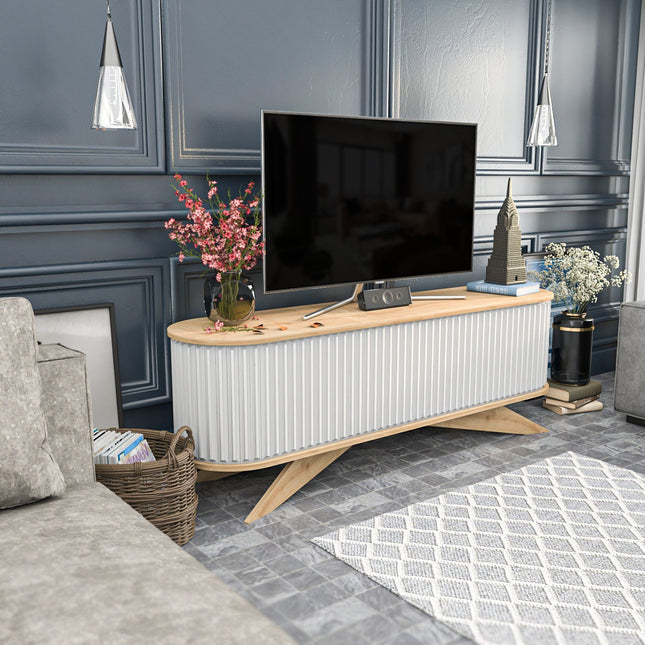 TV szekrény Stor - Sapphire, White-VASBÚTOR