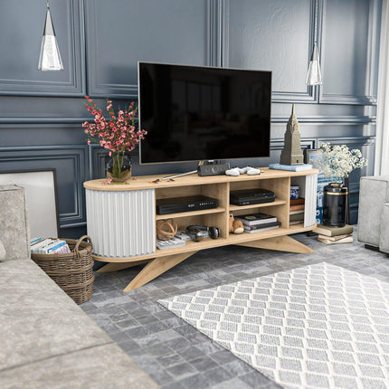 TV szekrény Stor - Sapphire, White-VASBÚTOR