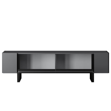 TV szekrény Yildiz - Anthracite, Black-VASBÚTOR
