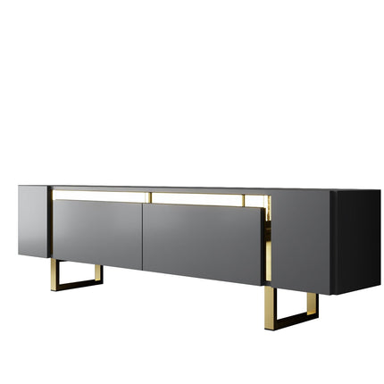 TV szekrény Yildiz - Anthracite, Gold-VASBÚTOR