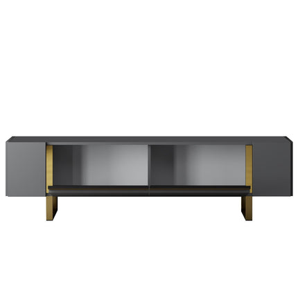 TV szekrény Yildiz - Anthracite, Gold-VASBÚTOR