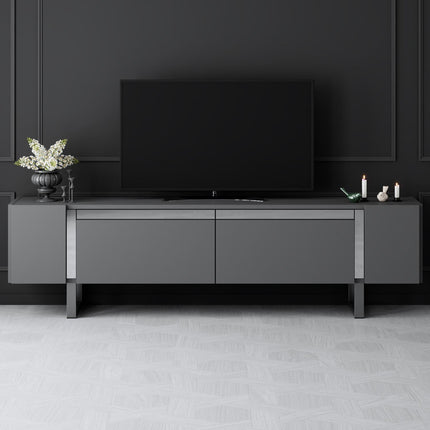 TV szekrény Yildiz - Anthracite, Silver-VASBÚTOR