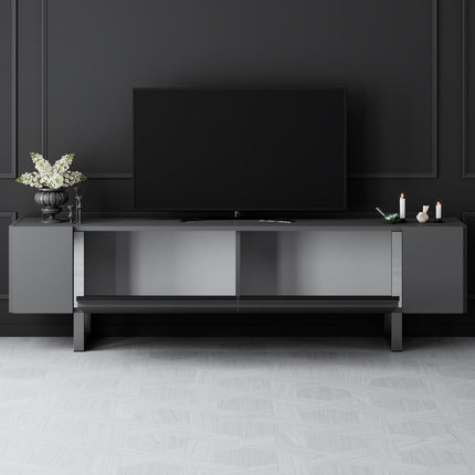 TV szekrény Yildiz - Anthracite, Silver-VASBÚTOR
