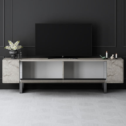 TV szekrény Yildiz - Travertine, Silver-VASBÚTOR