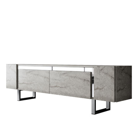 TV szekrény Yildiz - Travertine, Silver-VASBÚTOR