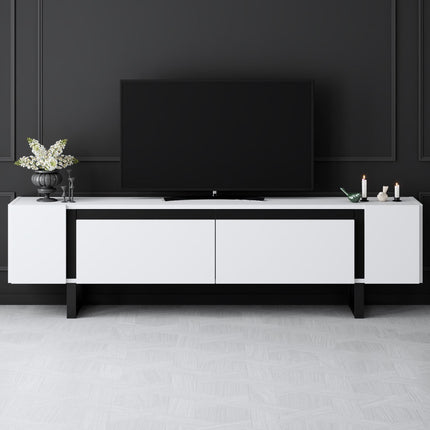 TV szekrény Yildiz - White, Black-VASBÚTOR