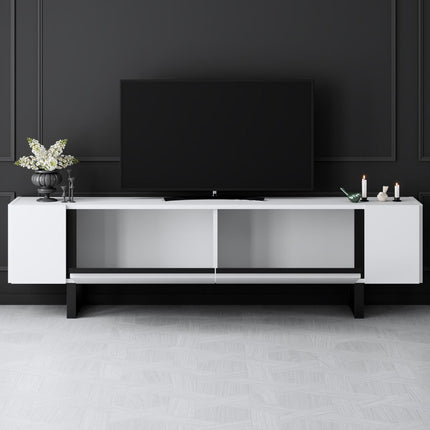 TV szekrény Yildiz - White, Black-VASBÚTOR