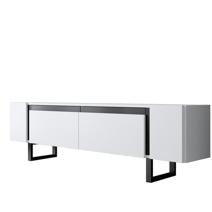 TV szekrény Yildiz - White, Black-VASBÚTOR