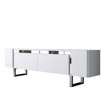 TV szekrény Yildiz - White, Silver-VASBÚTOR