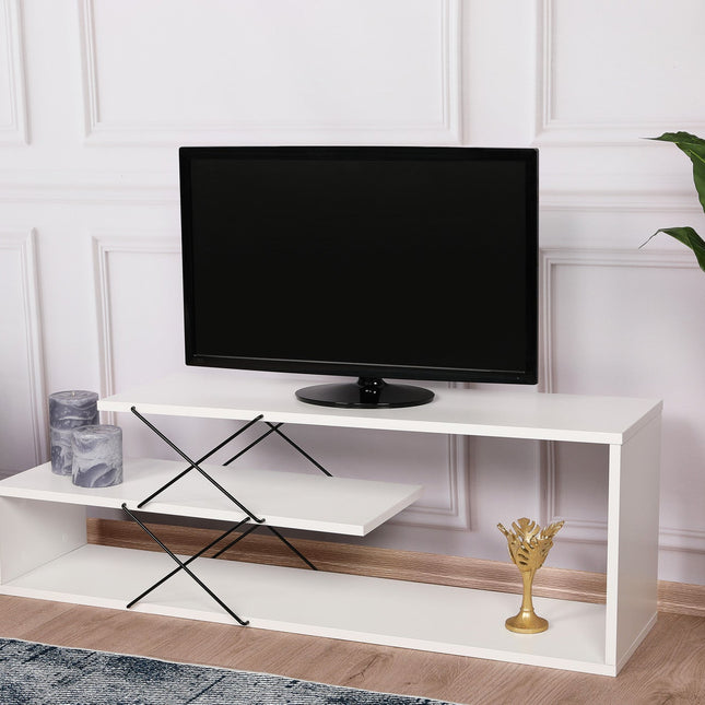 TV szekrény Zigzag - Fehér-VASBÚTOR