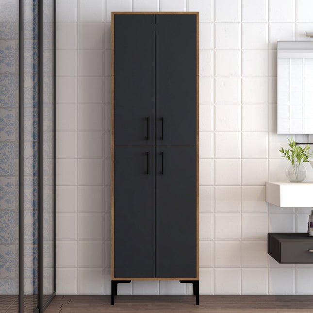 Tároló szekrény Berlin A - Walnut, Anthracite-VASBÚTOR