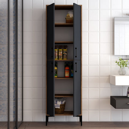 Tároló szekrény Berlin A - Walnut, Anthracite-VASBÚTOR