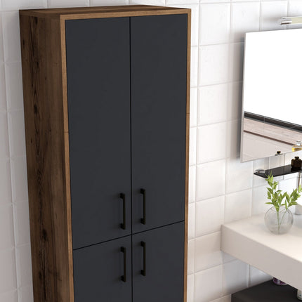 Tároló szekrény Berlin A - Walnut, Anthracite-VASBÚTOR