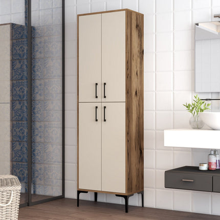 Tároló szekrény Berlin A - Walnut, Cream-VASBÚTOR