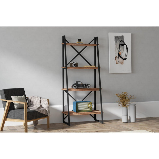 könyvespolc Alaro - Walnut-VASBÚTOR