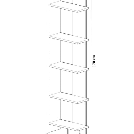 könyvespolc Als - Walnut, White-VASBÚTOR