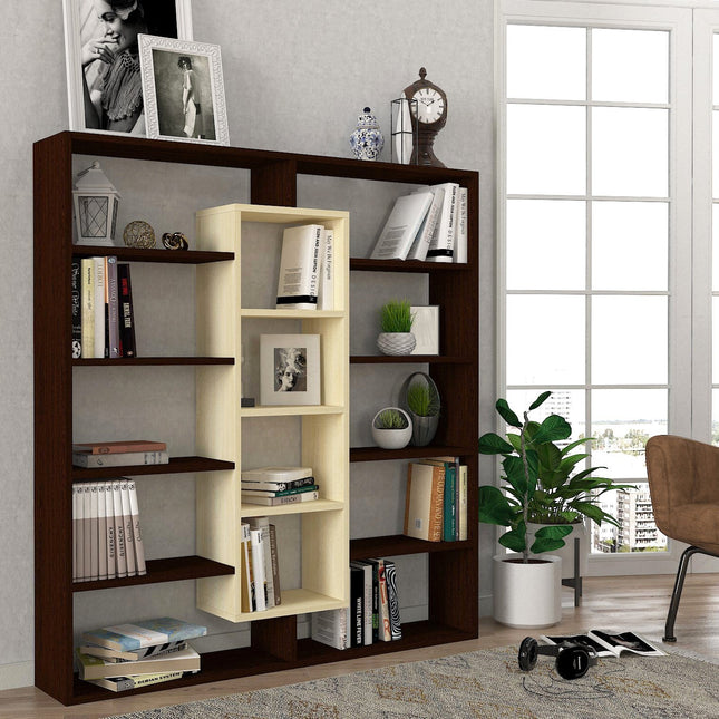 könyvespolc Ample - Birch, Wenge-VASBÚTOR