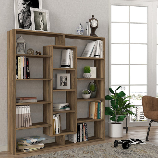 könyvespolc Ample - Walnut-VASBÚTOR