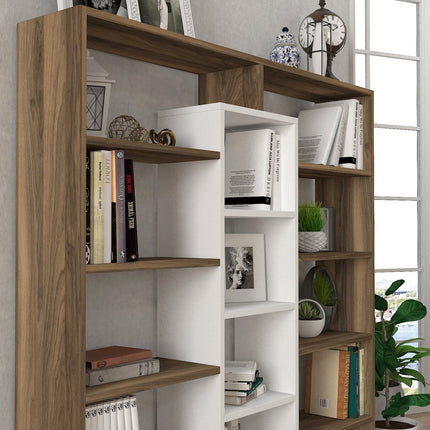 könyvespolc Ample - Walnut, White-VASBÚTOR