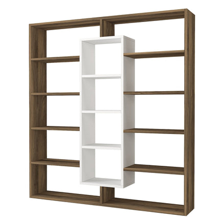 könyvespolc Ample - Walnut, White-VASBÚTOR