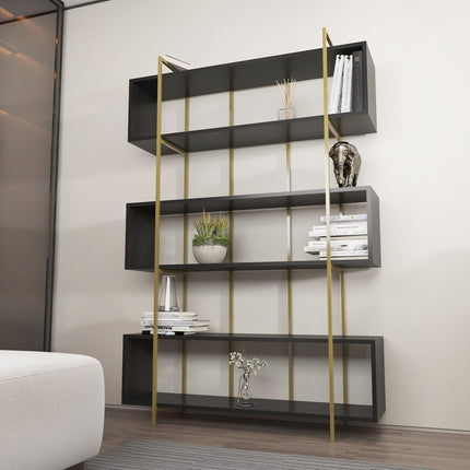 könyvespolc Bruti - Anthracite, Gold-VASBÚTOR