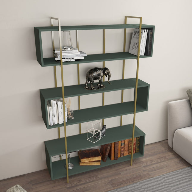 könyvespolc Bruti - Green, Gold-VASBÚTOR