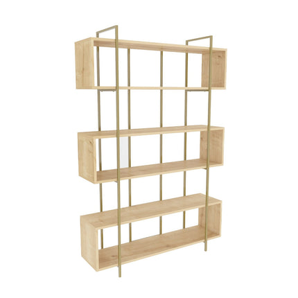 könyvespolc Bruti - Oak, Gold-VASBÚTOR