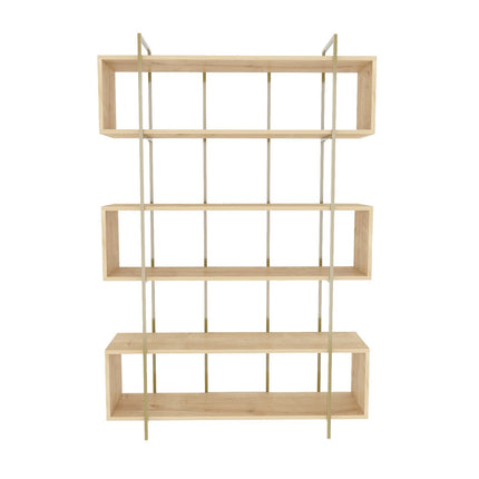 könyvespolc Bruti - Oak, Gold-VASBÚTOR