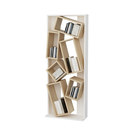 könyvespolc Carmen - White, Oak-VASBÚTOR