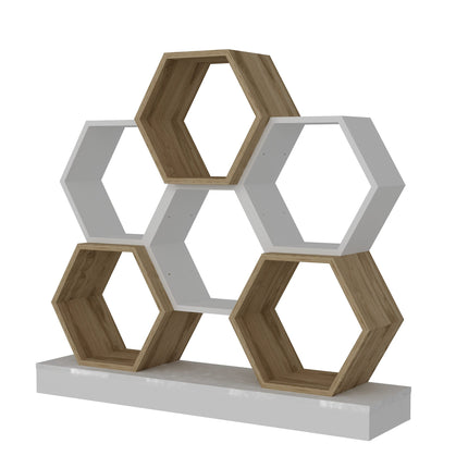könyvespolc Cicek - White, Oak-VASBÚTOR