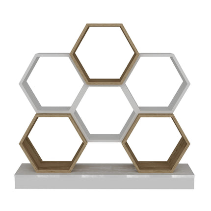 könyvespolc Cicek - White, Oak-VASBÚTOR