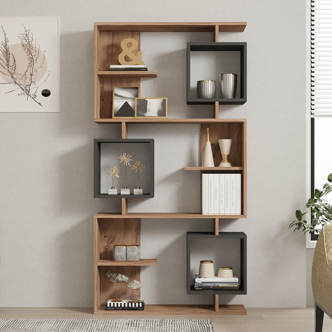könyvespolc Icardi - Atlantic Pine, Anthracite-VASBÚTOR