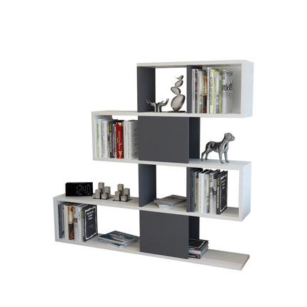 könyvespolc Karlin - White, Anthracite-VASBÚTOR