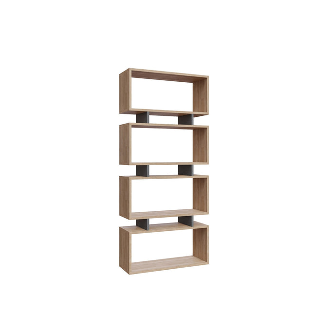 könyvespolc Langdon - Oak, Anthracite-VASBÚTOR