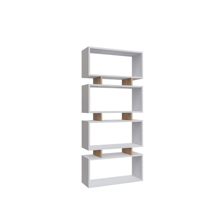 könyvespolc Langdon - White, Oak-VASBÚTOR