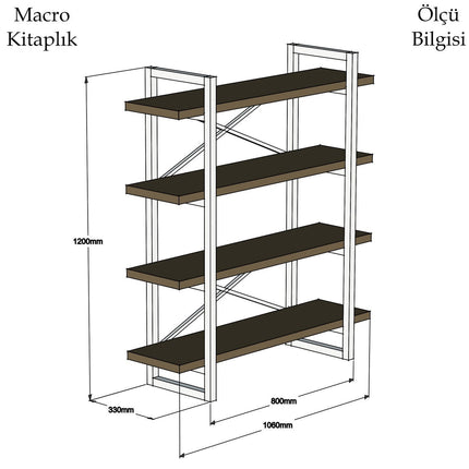 könyvespolc Makro - Walnut-VASBÚTOR