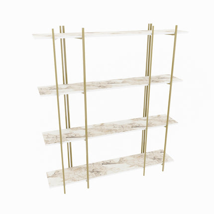 könyvespolc Moss - White, Gold-VASBÚTOR