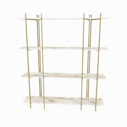 könyvespolc Moss - White, Gold-VASBÚTOR