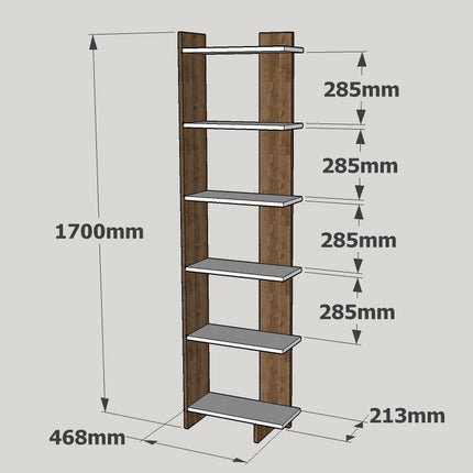 könyvespolc Order - White, Walnut-VASBÚTOR