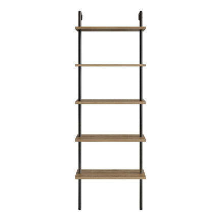 könyvespolc Paula - Walnut, Black-VASBÚTOR