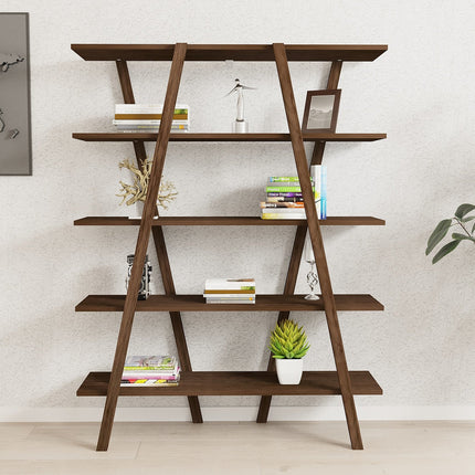 könyvespolc Perla - Walnut-VASBÚTOR