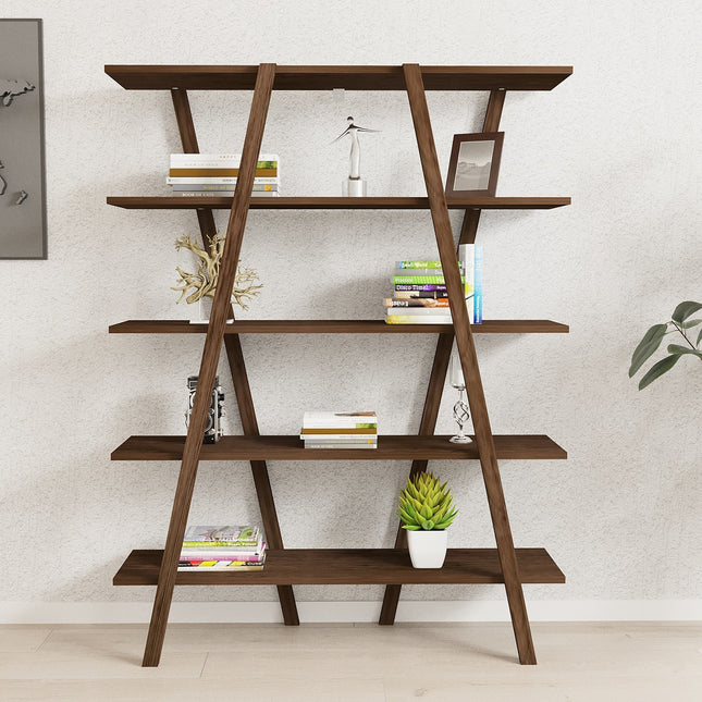 könyvespolc Perla - Walnut-VASBÚTOR