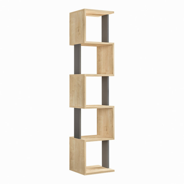 könyvespolc Piri - Sonoma Oak, Anthracite-VASBÚTOR